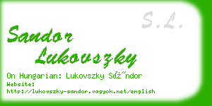 sandor lukovszky business card